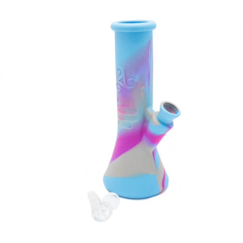 Beaker Blue Purple Siliconen Bong 22 cm 2