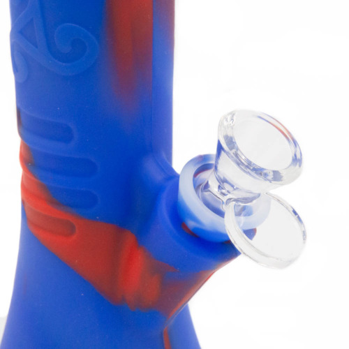 Beaker Red Blue Siliconen Bong 22 cm close-up