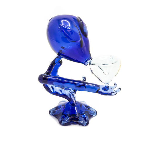 Glass Alien Bong Blue Links