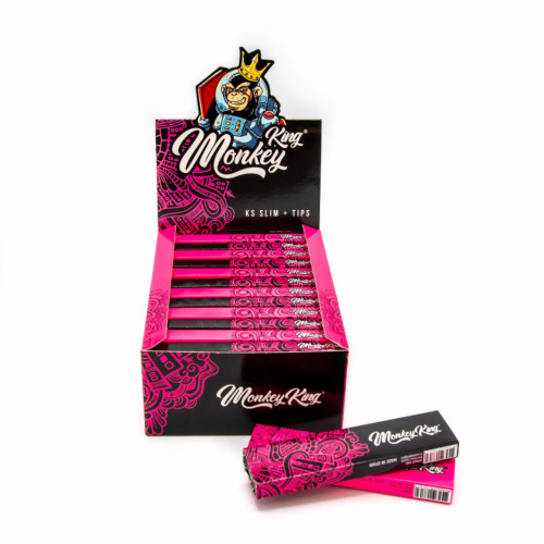 Monkey King Vloei & Tip Glow In The Dark Edition Pink Unbleached Display