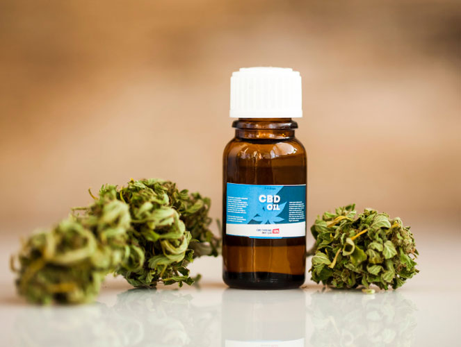 CBD olie gemaakt van CBD rijke cannabis.